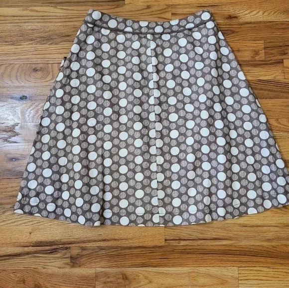 Boden Polka Dots Linen Fully Lined A-Line Skirt(8) - Picture 2 of 8